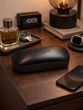 Coach Sunglasses Case Black Hard Shell Eyeglass Case Logo Authentic